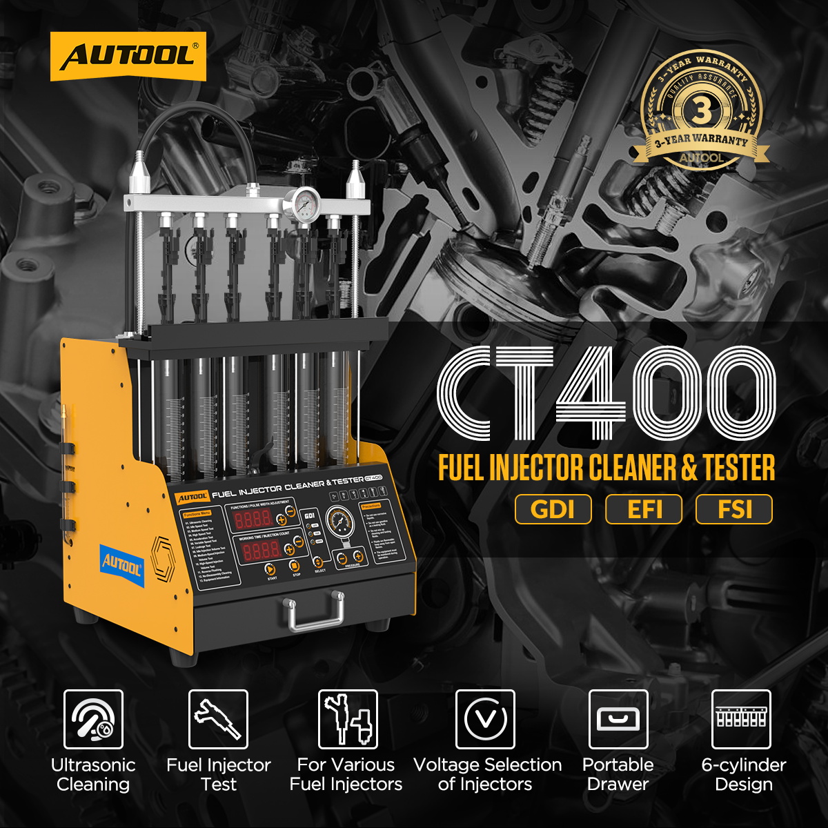 AUTOOL CT400 Araç GDI EFI FEI  - Fuel Injector Tester incelemesi ve fiyatı